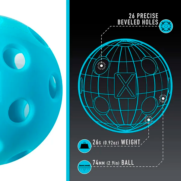 Balles de pickleball d'intérieur Franklin X-26 : paquets de 6 ou 12
